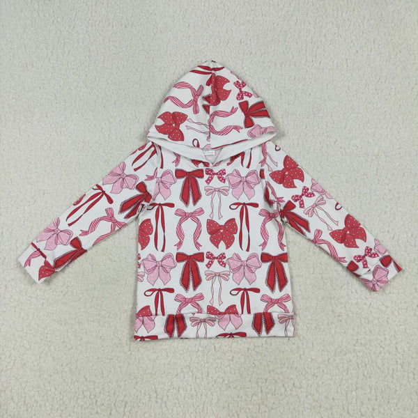 GT1059 RTS girl clothes bows girl winter hoodie top