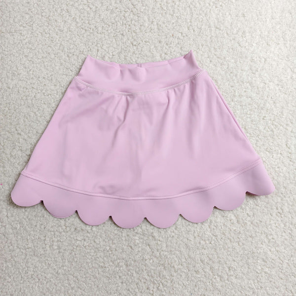 GLK0268 RTS baby girls clothes pink scalloped girl yoga shorts skirt sports clothing