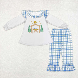 GLP1381 RTS toddler girl clothes jesus girl christmas winter set