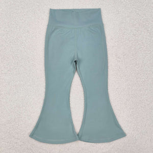 P0575 RTS baby girl clothes teal girl winter yoga bell bottom pant