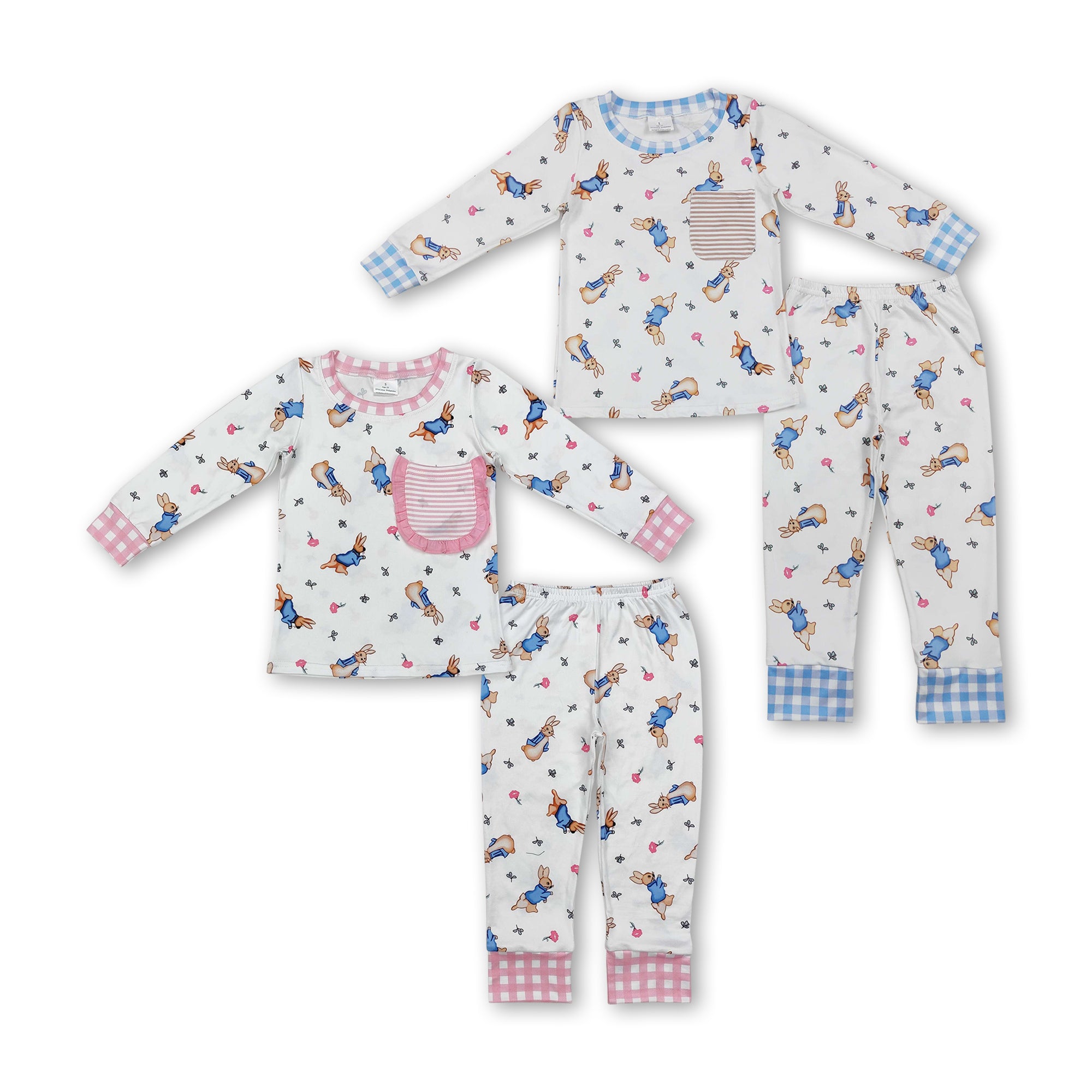 GLP2226 RTS kids clothing easter matching clothes rabbit pajamas set