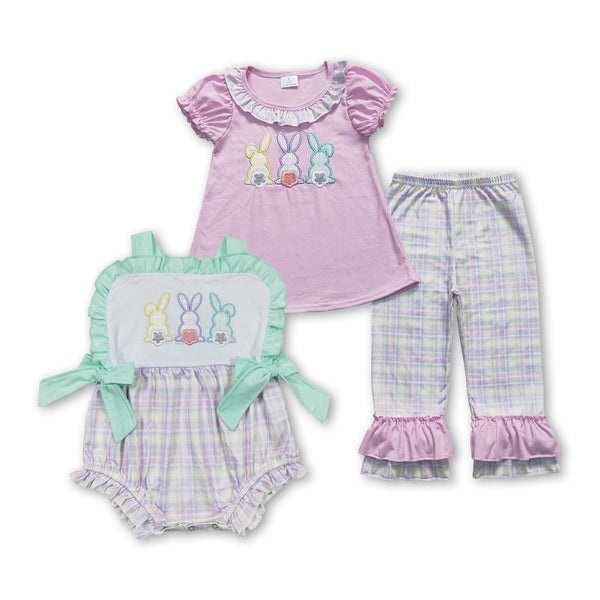 RTS matching easter bunny embroideried clothing