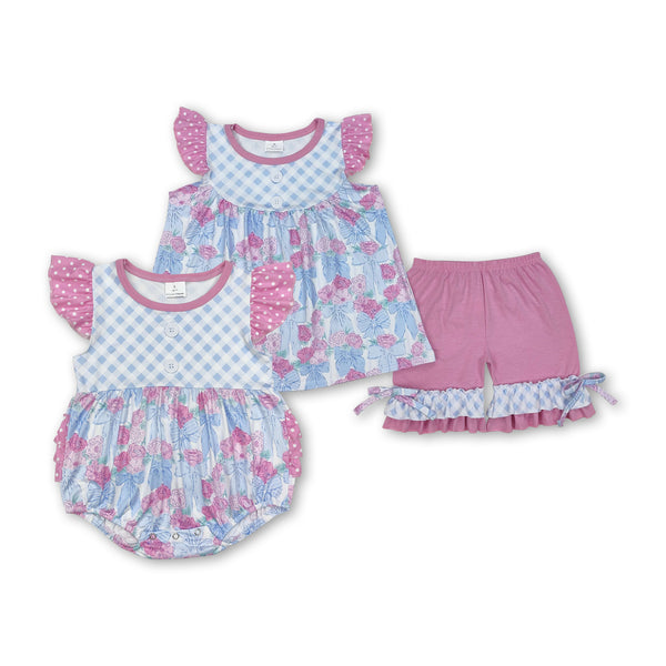 RTS girl summer matching clothes floral girl summer clothes 2
