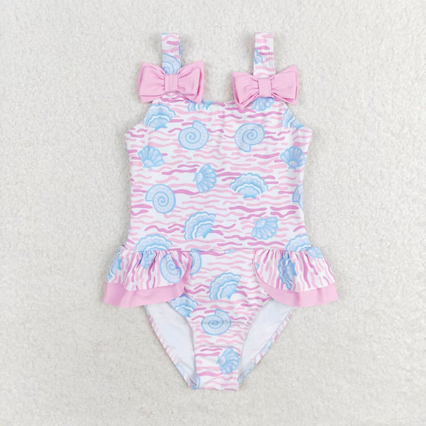 S0274 RTS baby girl clothes shell girl summer swimsuit