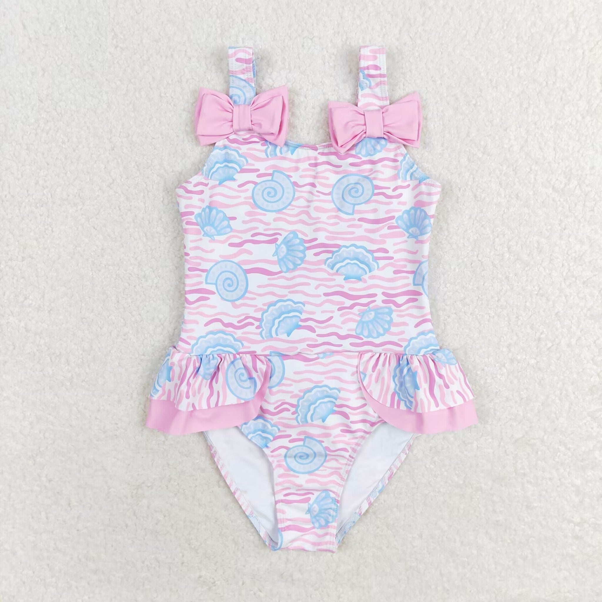 S0274 RTS baby girl clothes shell girl summer swimsuit 1