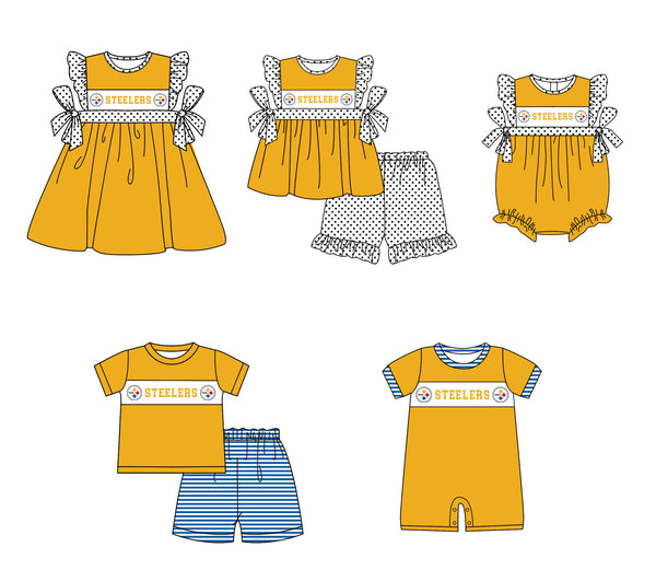 Produce order MOQ:5pcs each design  kids state summer clothing set matching clothes 903