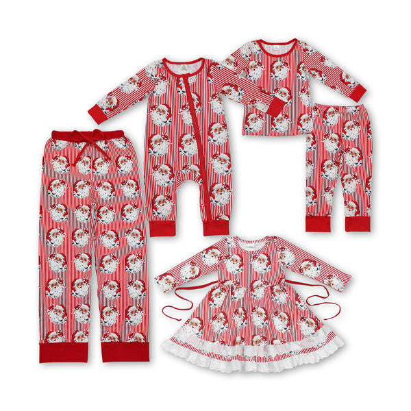 RTS family matching christmas pajamas santa claus red christmas clothing