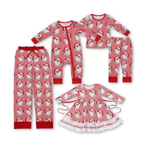 RTS family matching christmas pajamas santa claus red christmas clothing