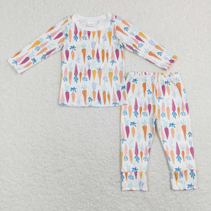 BLP0450 kids clothes boys carrot outfit  toddler girl pajamas set boy easter clothes-promotion 2025.1.18 $5.5