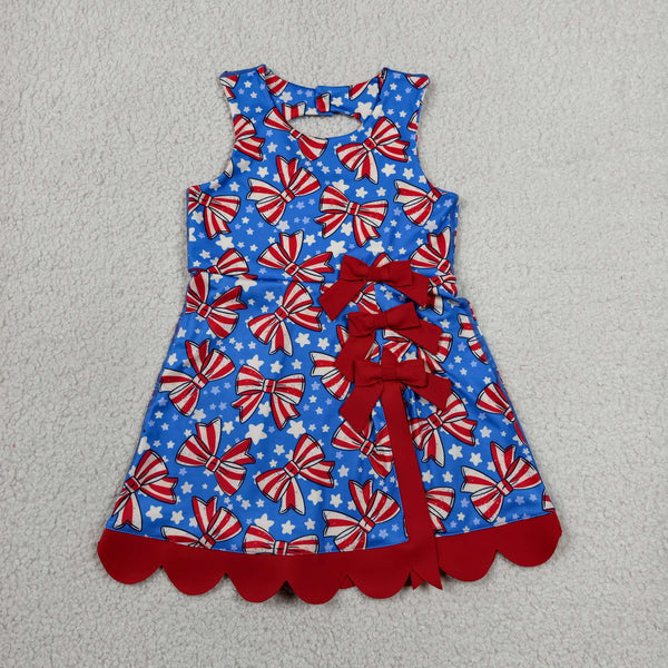 GSD3925 RTS toddler clothes bows girl 4th of July yoga summer dress sports clothes