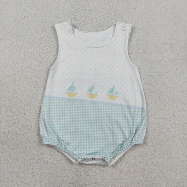 SR3754 RTS baby girl clothes sailing boat print toddler girl  summer bubble