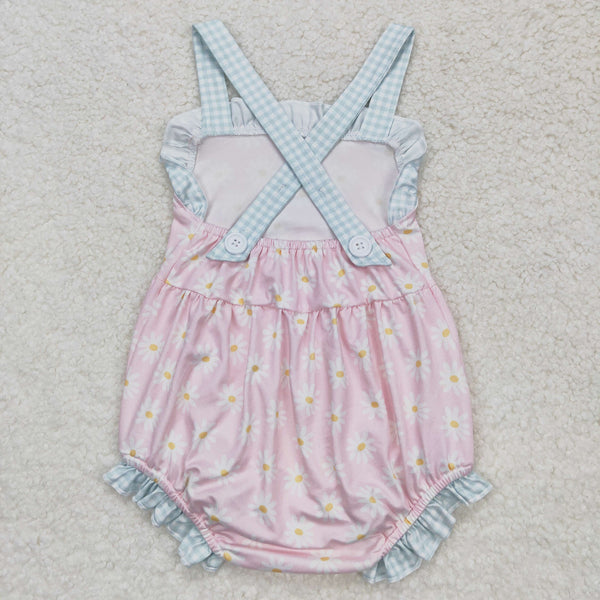 SR1182 RTS baby girl clothes pink floral toddler girl summer bubble