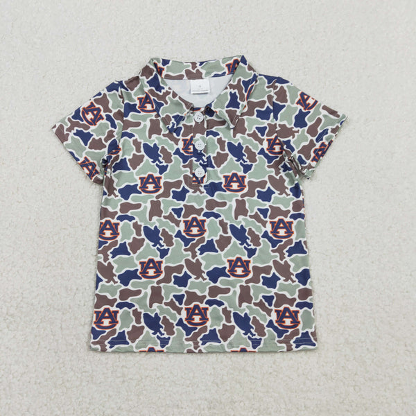 BT1694 RTS  toddler boy clothes state camo print boy summer top Tshirt