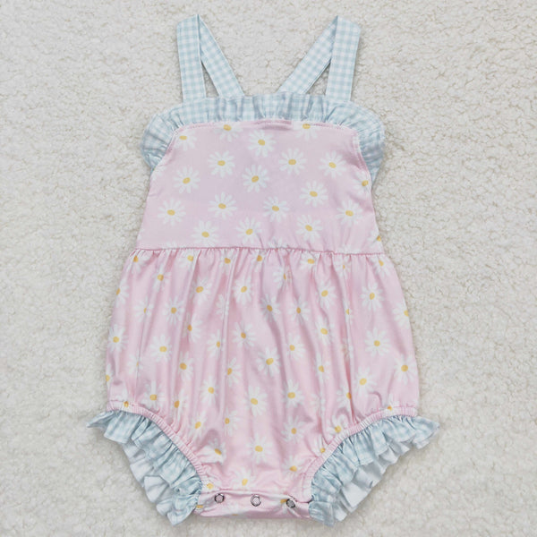 SR1182 RTS baby girl clothes pink floral toddler girl summer bubble