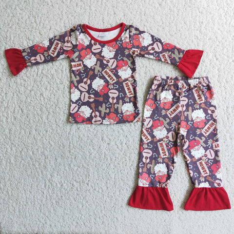 6 A6-14 girl howdy winter long sleeve pajamas set-promotion 2024.11.9 $5.5