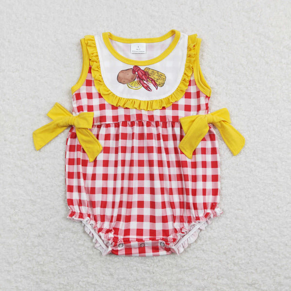 SR0769 baby girl clothes girl crawfish clothes toddler summer bubble
