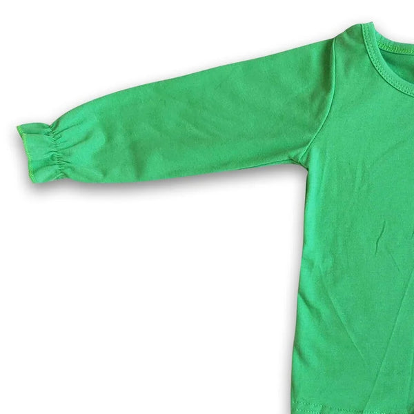 6 C7-4 Girl christmas outfit green santa claus jumpsuit overalls clothing set
