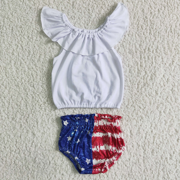 NC0001 kids clothing girl july 4th bummies set-promotion 2024.5.3 $5.5