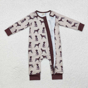 LR1759 RTS baby boy clothes hunting dog boy winter romper-bamboo