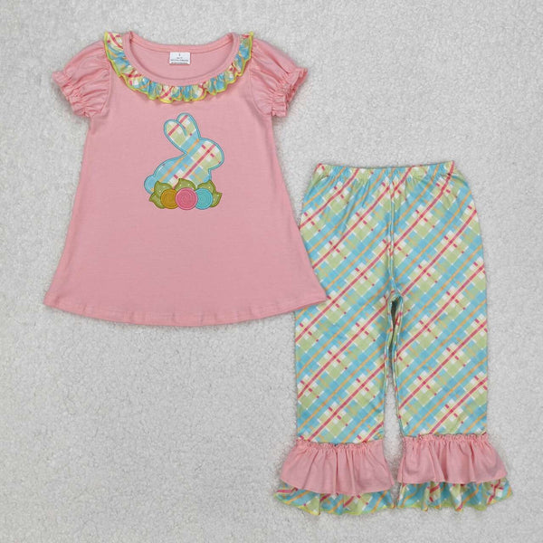 GSPO0974 RTS girl easter outfit bunny pants set girl easter clothing set