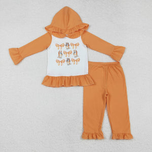 GLP1948 RTS toddler girl clothes cartoon dog girl winter set hoodeis set