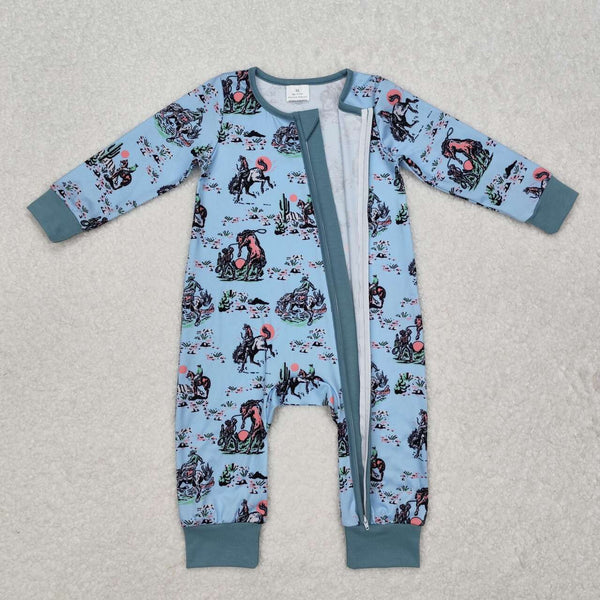 LR1578 RTS baby clothes cowboy boy winter romper western clothing