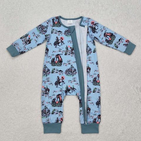 LR1578 RTS baby clothes cowboy boy winter romper western clothing