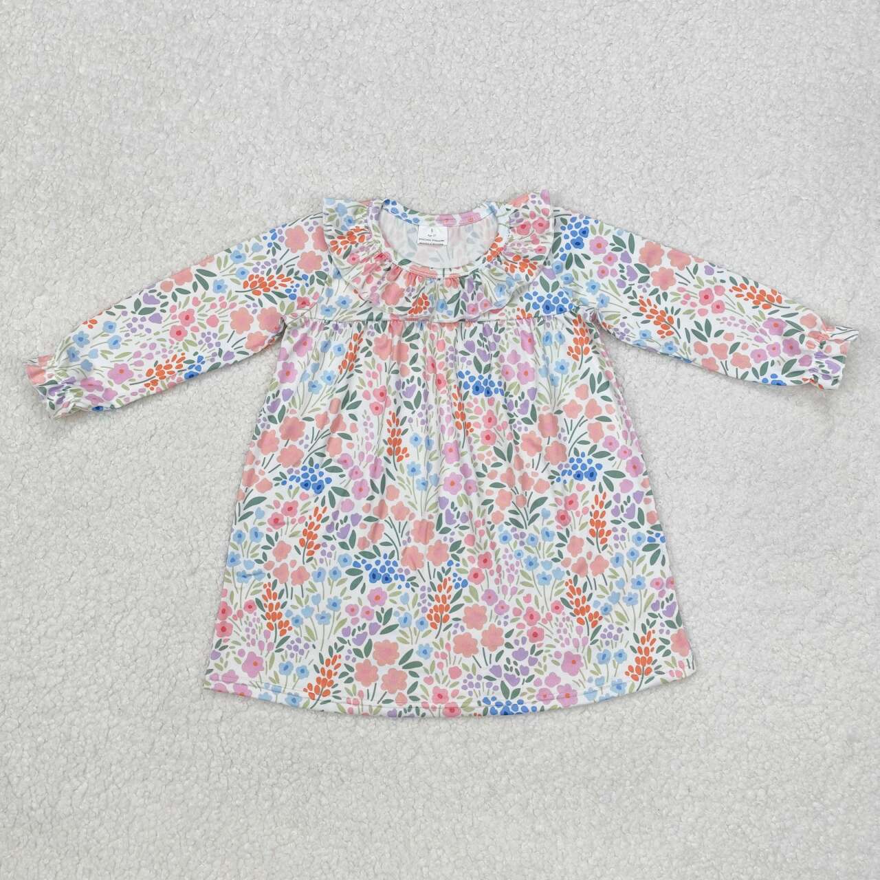 GLD0982 RTS toddler girl clothes floral girl winter dress