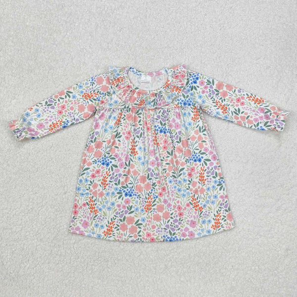 GLD0982 RTS toddler girl clothes floral girl winter dress