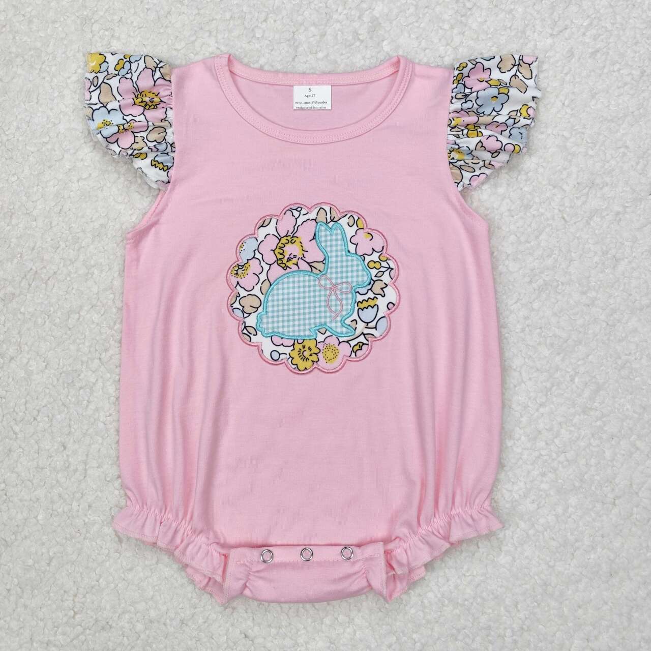 SR2054 RTS baby girl clothes embroidery rabbit girl easter summer bubble