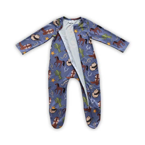 LR0230 baby clothes horse hat zipper winter romper