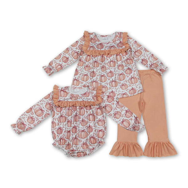 RTS kids matching clothing pumpkin  print clothing girl winter clothing-2025.8.2