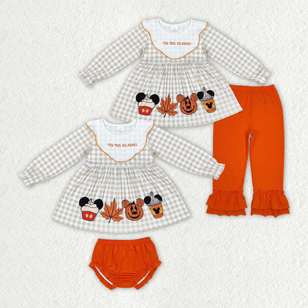 RTS Matching clothing halloween pumpkin gingham matching fall clothing-2026.9.28