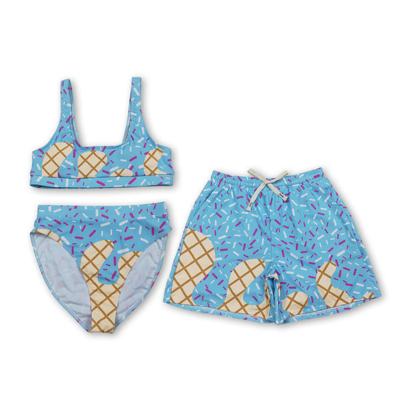RTS adult clothes Couple Blue swimsuits Beach Wear