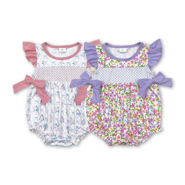 RTS baby girl clothes floral girl summer bubble