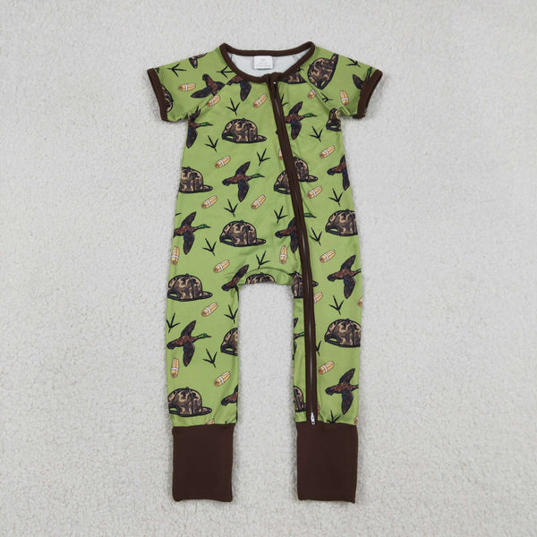 SR3499 RTS baby boy clothes hunting toddler boy summer romper
