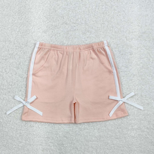 SS0425 RTS baby girl clothes cotton coral bows girl summer shorts