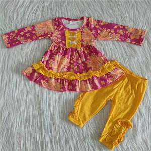 6 A27-13 girl floral winter long sleeve set--promotion 2024.12.14 $2.99