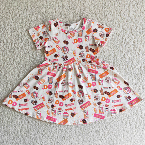 D2-16 girl summer donut summer short sleeve dress--promotion 2025.3.8 $2.99