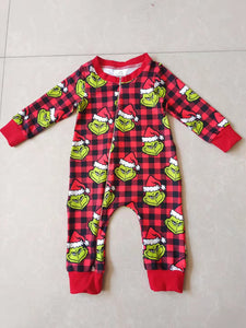 MOQ:5sets each design custom order zipper christmas romper