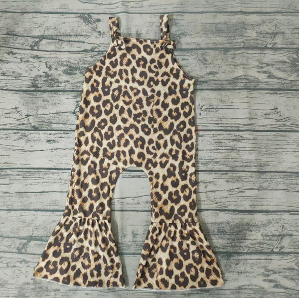 SR0087 toddler girl jumpsuit girl leopard jumpsuit