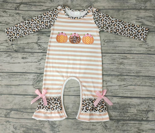 LR0134 baby halloween costume embroidery pumpkin baby girl clothes