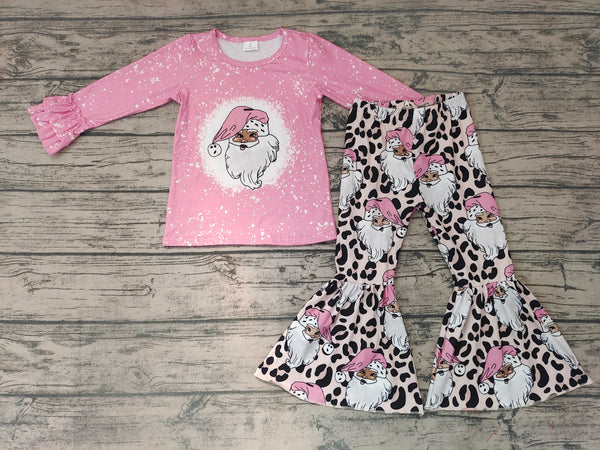 cute pink santa claus christmas matching clothes