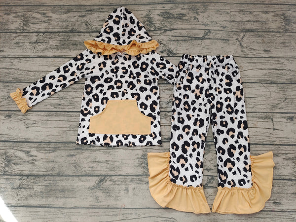 GLP0299 leopard hoodies outfits toddler girl clothes