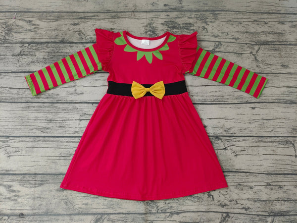 GLD0144 toddler girl dresses red christmas dress