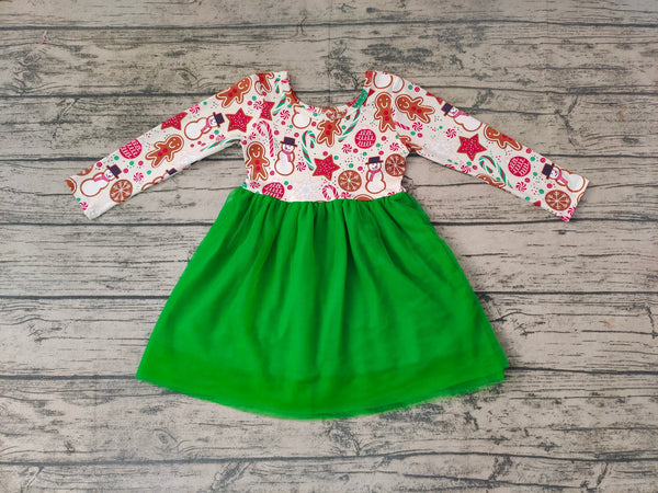 GLD0133 baby girl clothes green santa claus winter dress-promotion 2024.9.14 $5.5