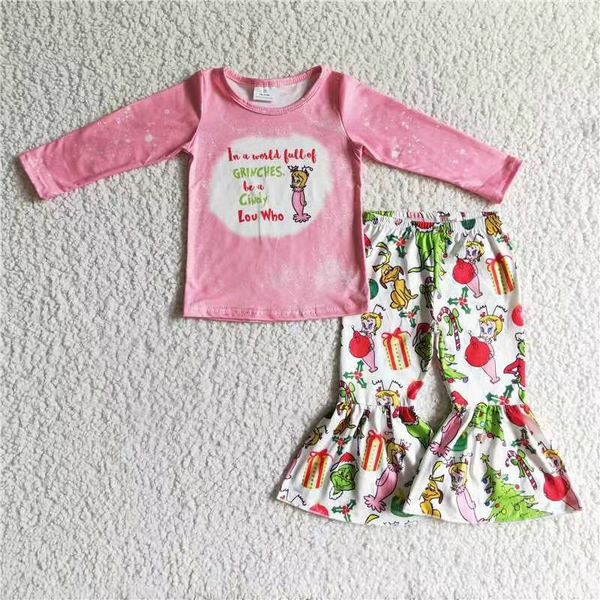 baby girl clothes pink cartoon christmas boutique kids clothing