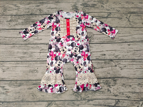 LR0245 baby girl clothes valentines day romper