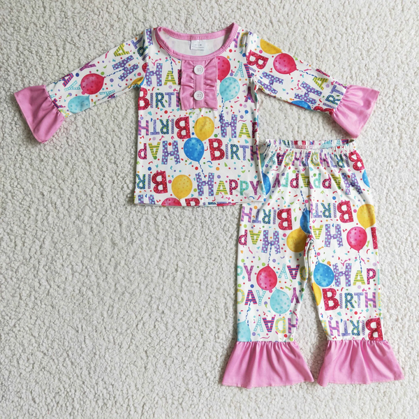 kids clothing happy birthday matching pajamas set