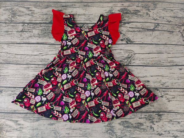GSD0245 kids clothes girls red crawfish summer dress
